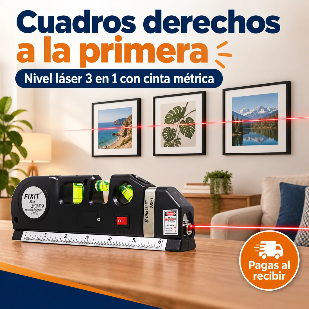 Nivel Láser 3 en 1 con Cinta Métrica