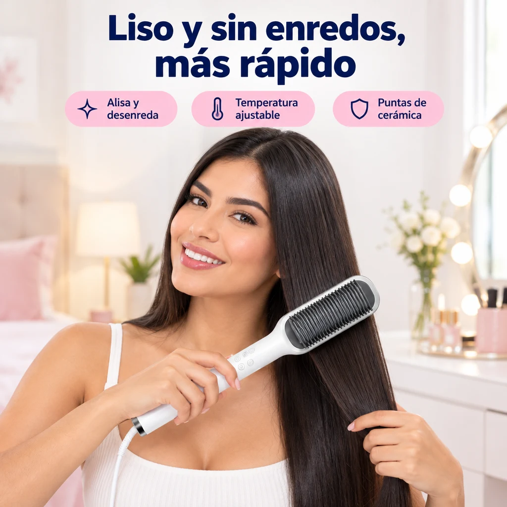Cepillo Alisador Eléctrico 2 en 1