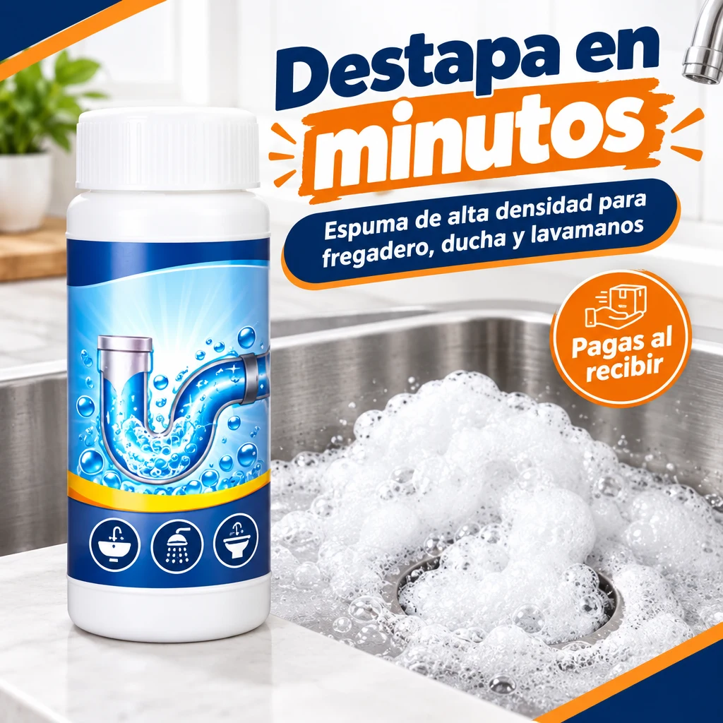 Destapador de Cañerías en Espuma de Acción Rápida